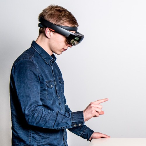 Christoph Holtmann with HoloLens 1