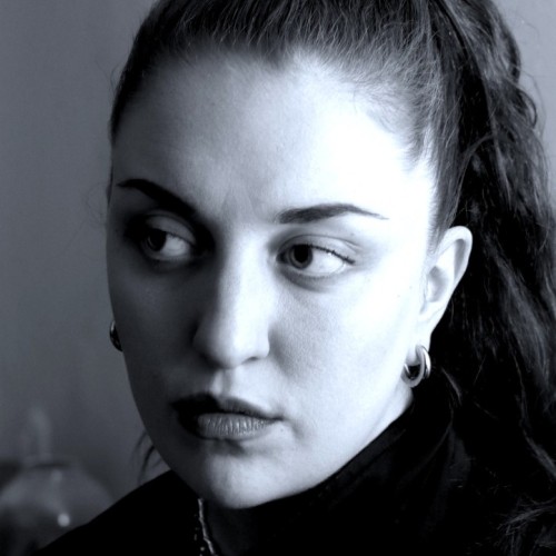 Portrait photo of Kristina Tica in black and white
